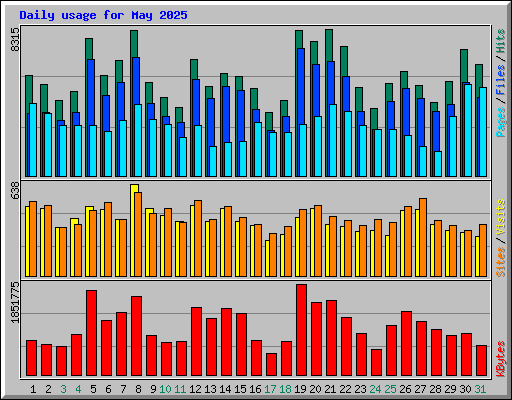 Daily usage for May 2025