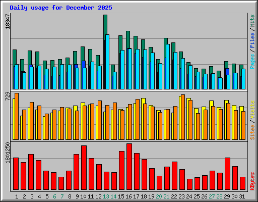 Daily usage for December 2025