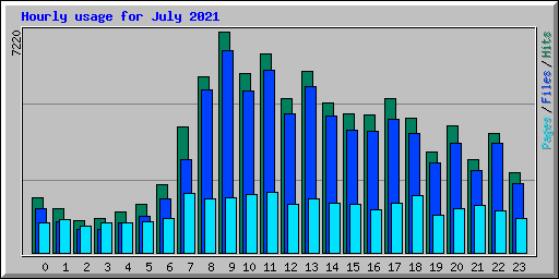 Hourly usage for July 2021