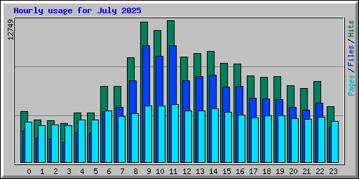 Hourly usage for July 2025